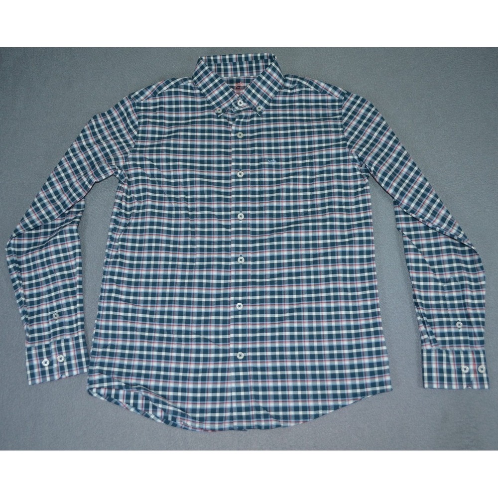 Southern Tide Button Down Shirt Youth Boys Sz L (12-14) Green Plaid